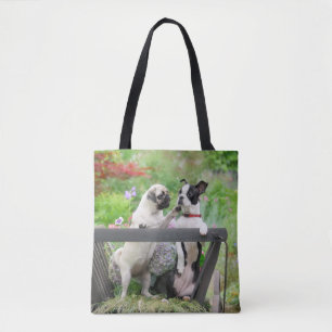 Bolsa Tote Dois cachorros por cachorro e Boston Terrier em um