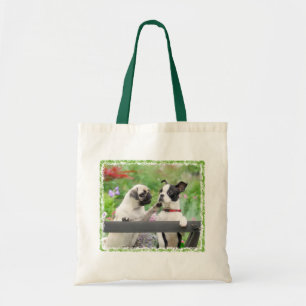 Bolsa Tote Dois cachorros por filhote e Boston Terrier juntos