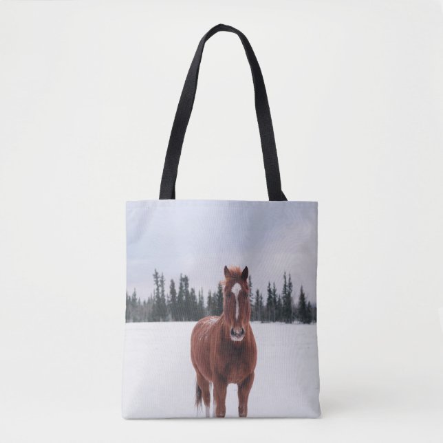 BOLSA TOTE DOIS CAVALOS NA NEVE (Frente)