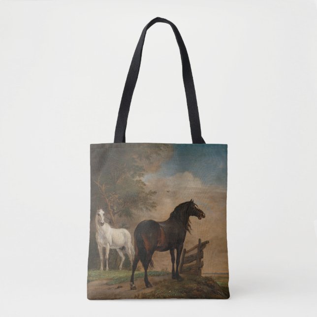 Bolsa Tote Dois Cavalos num Prado Perto de Porta (Paulus Pott (Frente)