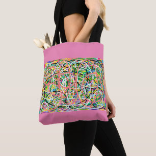 Bolsa Tote Dois círculos cor-de-rosa, cor-de-rosa, design