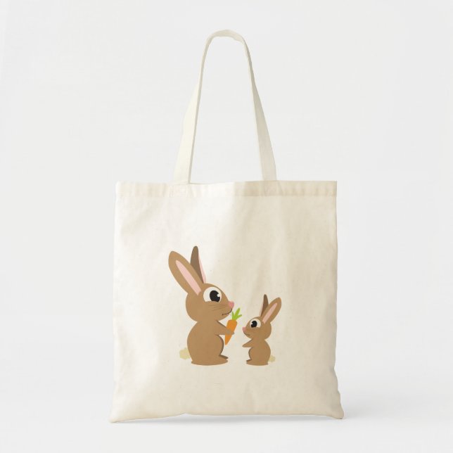 Bolsa Tote Dois Coelhos Cujos Compartilham Cenoura (Frente)