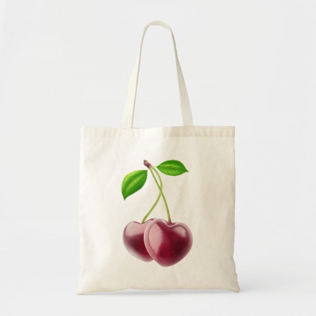 Bolsa Tote Dois corações de cereja (Frente)