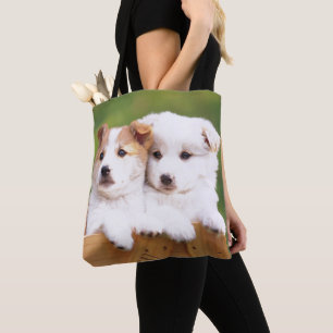 Bolsa Tote Dois filhotes de cachorro