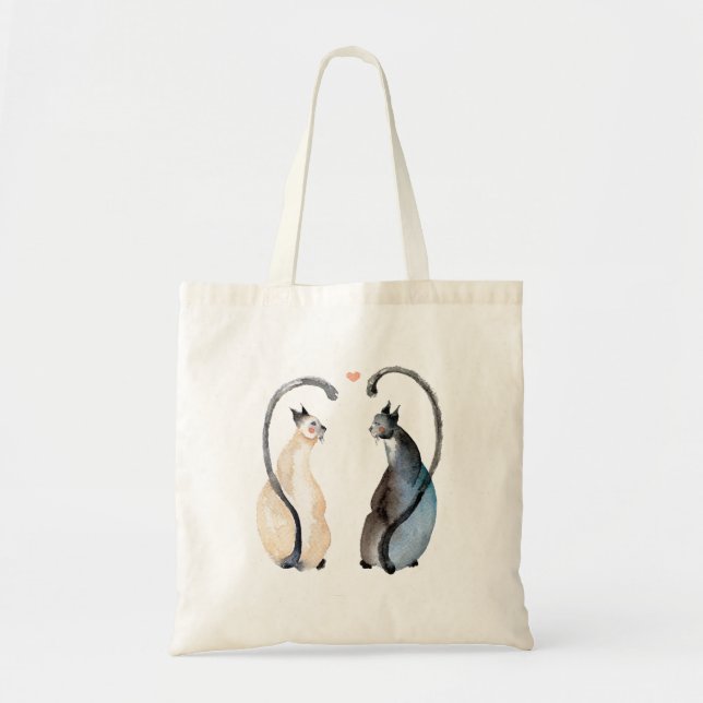 Bolsa Tote Dois gatos apaixonados (Frente)