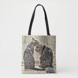 Bolsa Tote Dois Gatos Banho-De-Banho