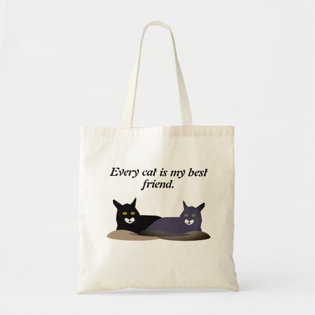 Bolsa Tote Dois gatos escuros bonitos (Frente)