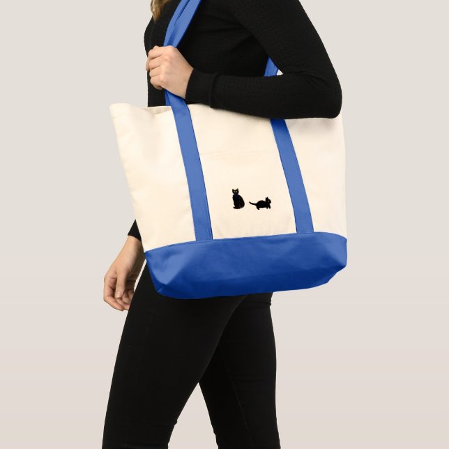 Bolsa Tote Dois Gatos Pretos Cachorros (Frente (produto))