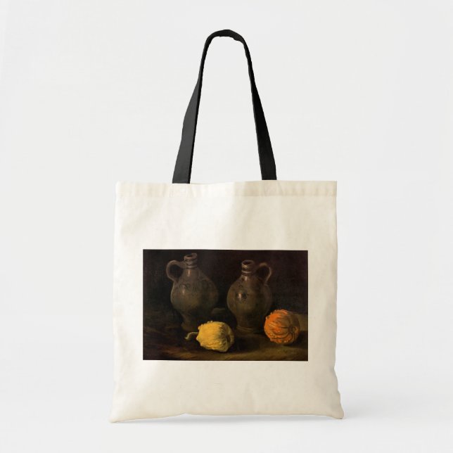 Bolsa Tote Dois Jarros e Duas Abóboras por Vincent van Gogh (Frente)