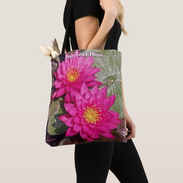 Bolsa Tote Dois Lírios De Água Rosa (Close Up)