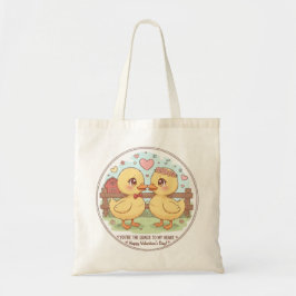 Bolsa Tote dois patos e amor, você é o grasnar do meu coração