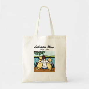 Bolsa Tote Dois personalizados Labradors amarelo e mamã