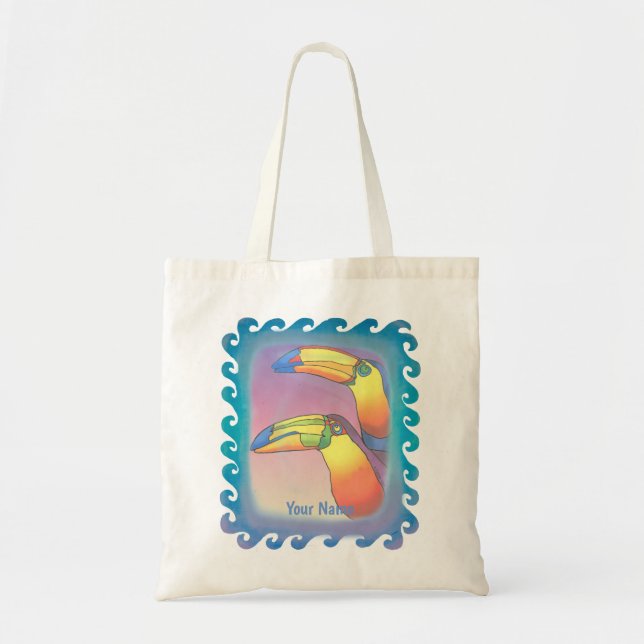 Bolsa Tote Dois Toucans Ondulados  (Frente)