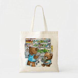 Bolsa Tote Dois ursos-peludos comprando arte gerada por ai.