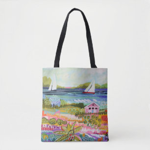 Bolsa Tote Dois veleiros e algodão