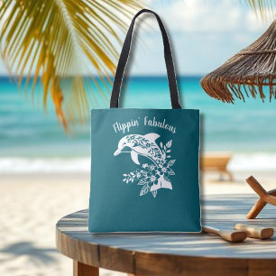 Bolsa Tote Dolphin-Flippin' Fabulous-Teal Havaiano