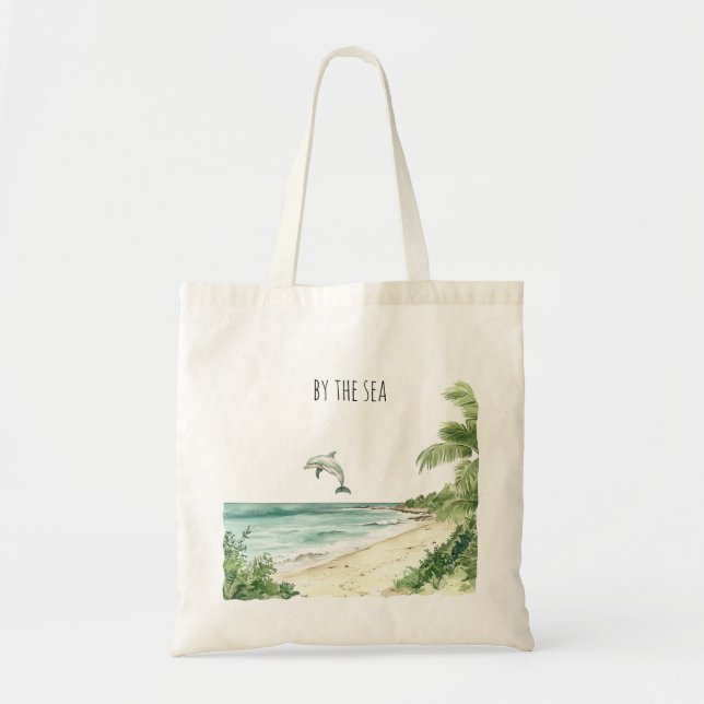 Bolsa Tote Dolphin junto ao mar (Frente)