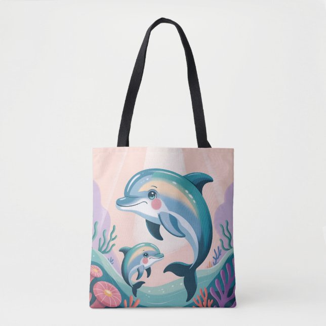 Bolsa Tote Dolphin Mom and Baby (Frente)
