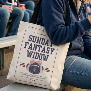 Bolsa Tote Domingo Divertido de Fantasia de Viúva de Futebol