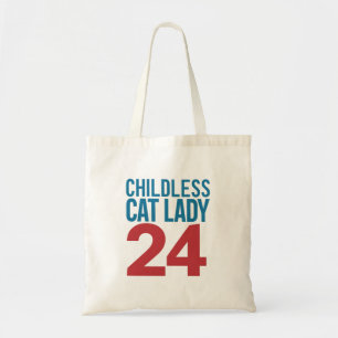 Bolsa Tote Dona de Gato sem Filhos Votando Eleição 2024 EUA 