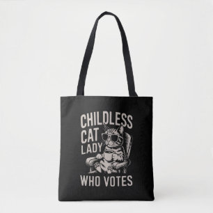 Bolsa Tote Dona de Gato sem Filhos Voto Eleitoral 2024 Kamala