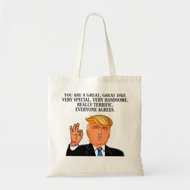 Bolsa Tote Donald Trump - aniversário óptimo do dia dos pais (Frente)