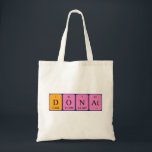 Bolsa Tote Donat periódico nome da mesa tote saco<br><div class="desc">Donat soletrou como D O N At (Deuterium Oxygen Nitrogen Astatine) em um saco para o cientista em você. Não consegues encontrar o que queres?</div>