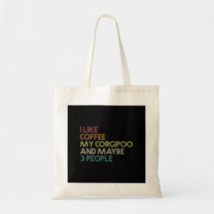 Bolsa Tote Dono de Cachorro Corgipoo Presente Café Lover Fun