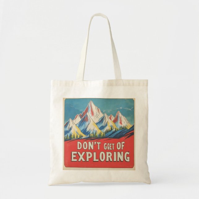 Bolsa Tote "DON'T GET TIRED OF EXPLORING" in Lofi style (Frente)