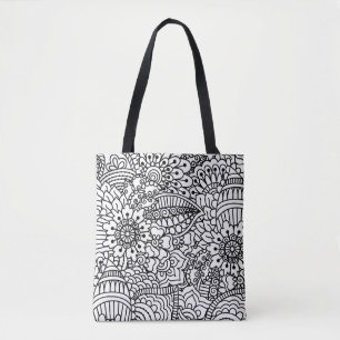 Bolsa Tote Doodle 2 da flor
