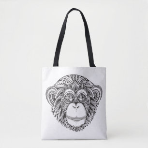 Bolsa Tote Doodle 2 de Illustartion do macaco