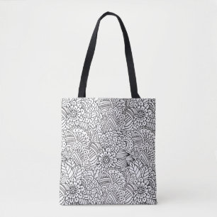 Bolsa Tote Doodle 2 do design da flor