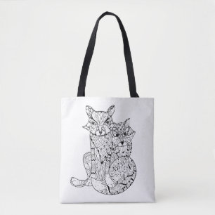 Bolsa Tote Doodle 2 do Fox de Boho