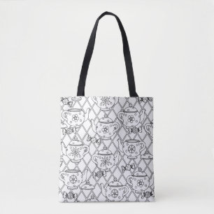 Bolsa Tote Doodle 2 do pote do chá