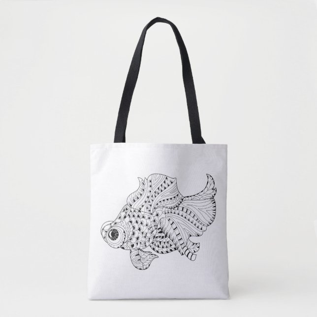 Bolsa Tote Doodle 2 dos peixes (Frente)