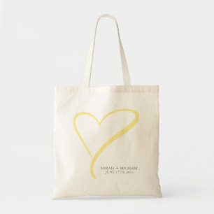 Bolsa Tote Doodle amarelo do coração