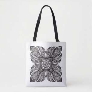 Bolsa Tote Doodle bonito 2 do quadrado da decoração
