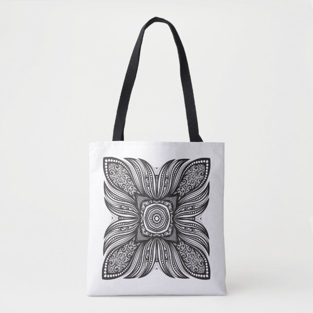 Bolsa Tote Doodle bonito 2 do quadrado da decoração (Frente)
