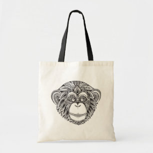 Bolsa Tote Doodle de Illustartion do macaco