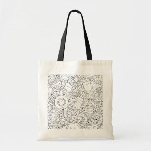 Bolsa Tote Doodle do café e do chá