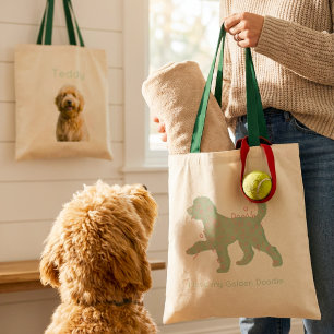 Bolsa Tote Doodle Dourado Personalizado com Foto e Nome