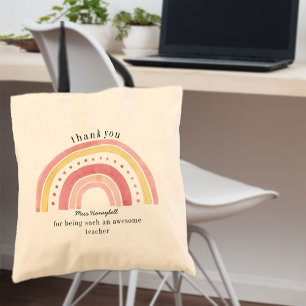 Bolsa Tote Doodle Pink Rainbow Bacana Professor Obrigado Pres