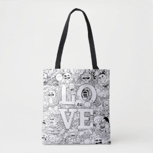 Bolsa Tote Doodles do amor