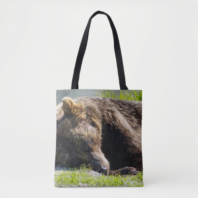 Bolsa Tote Dormindo no Alaska Grizzly Bear (Frente)