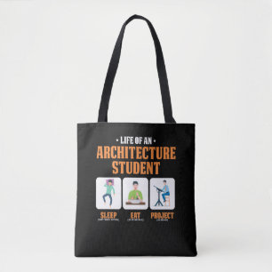 Bolsa Tote Dormir Comer Projeto Engraçada Arquitetura Vida d