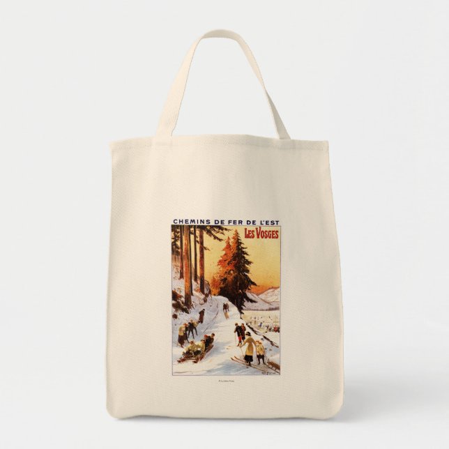 Bolsa Tote Dormir e Esquiar em Vosges Poster (Frente)