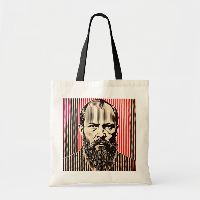 Bolsa Tote Dostoievski no estilo de ilusão óptica BAUHAUS (Frente)