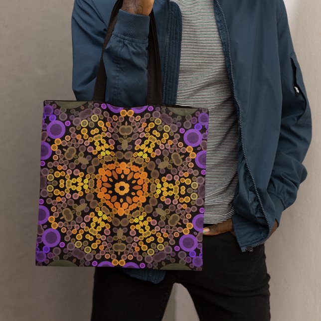 Bolsa Tote Dot Mandala Flor Amarelo e Puro (Criador carregado)
