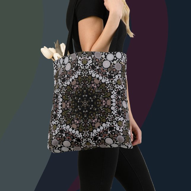 Bolsa Tote Dot Mandala Flor Castanho e Branco (Criador carregado)