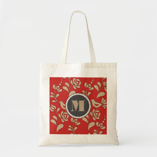 Bolsa Tote Dourada arte popular húngara personalizada (Frente)